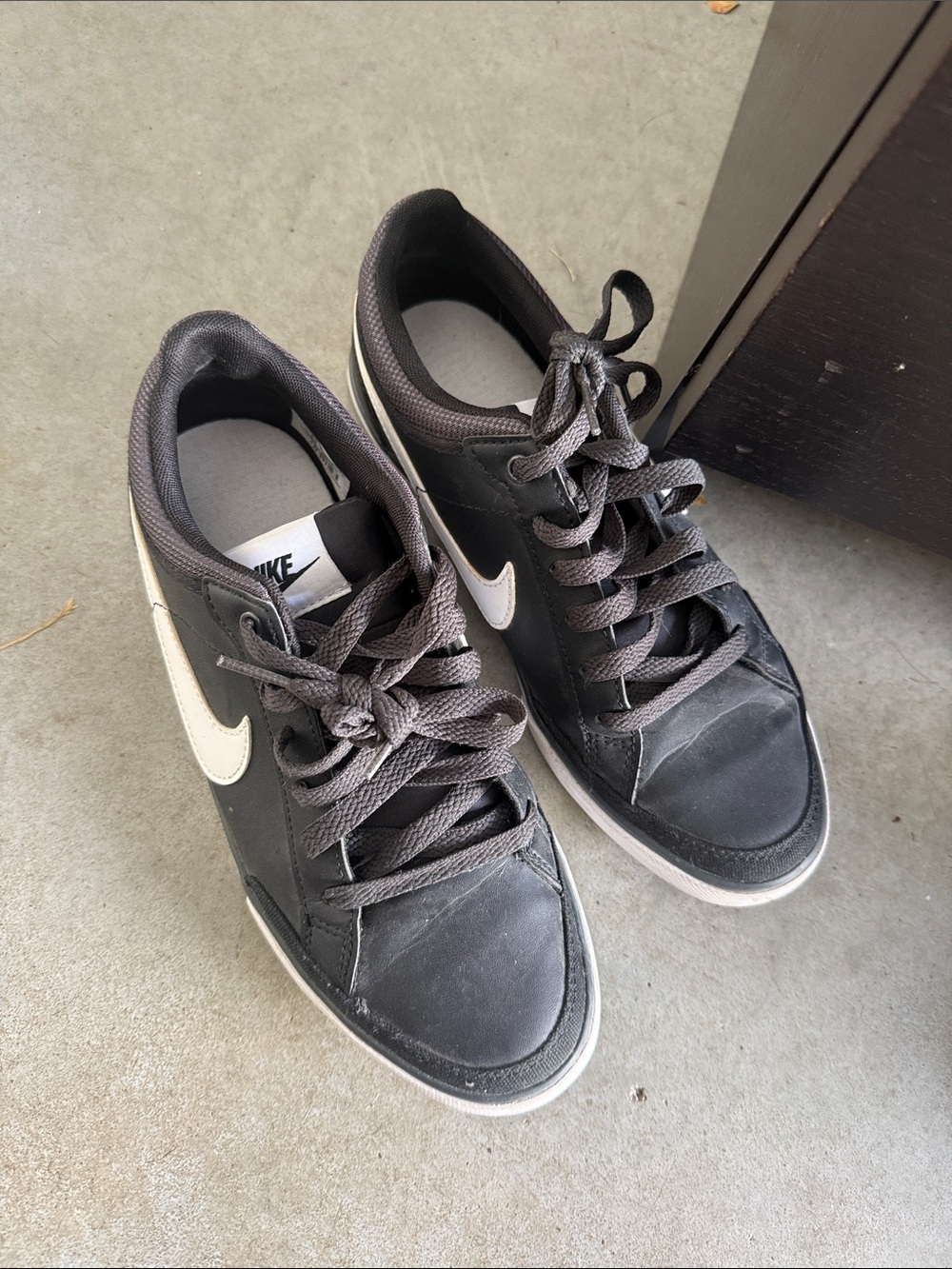 Nike Black Low-Top Sneakers with White Swoosh
